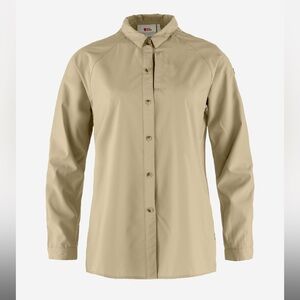 Fjällräven | Abisko Hike Shirt W Beige Lightweight Hiking Top | Sz S (Fits M)